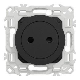 Schneider Odace - prise 2P affleurante - bornes automatiques - noir onyx - Réf : S940033