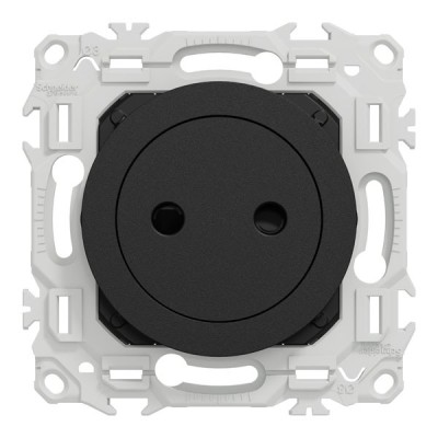Schneider Odace - prise 2P affleurante - bornes automatiques - noir onyx - Réf : S940033