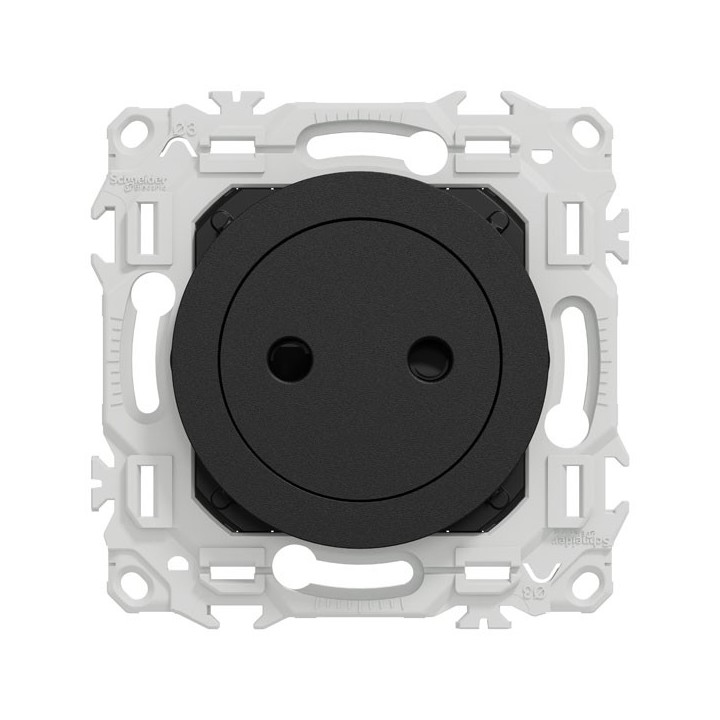 Schneider Odace - prise 2P affleurante - bornes automatiques - noir onyx - Réf : S940033