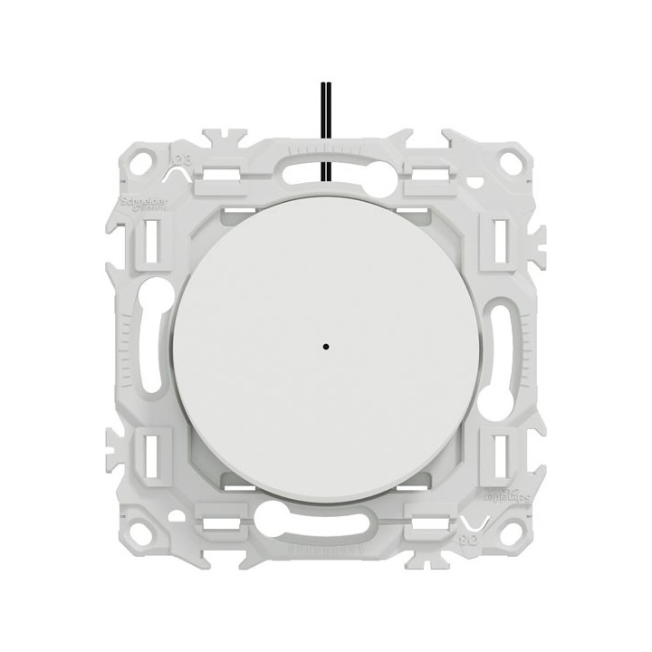 Schneider Odace - va-et-vient ou poussoir lumineux LED avec griffes - 10AX - blanc craie - Réf : S925263