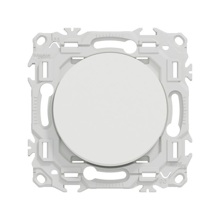 Schneider Odace - va-et-vient ou poussoir avec griffes - 10AX - blanc craie - Réf : S925204