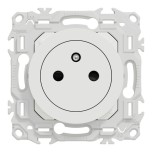 Schneider Odace - prise 2P+T affleurante avec griffes - bornes automatiques - blanc craie - Réf : S925052
