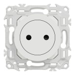 Schneider Odace - prise 2P affleurante avec griffes - bornes automatiques - blanc craie - Réf : S925033