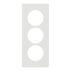 Schneider Odace Architecte - plaque 3 postes entraxe spécifique 57mm - Blanc craie - Réf : S920816