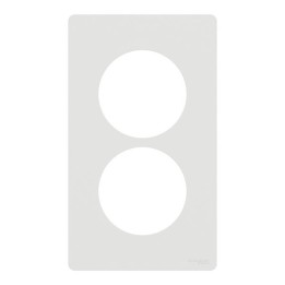 Schneider Odace Architecte - plaque 2 postes entraxe spécifique 57mm - Blanc craie - Réf : S920814