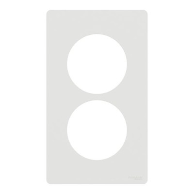 Schneider Odace Architecte - plaque 2 postes entraxe spécifique 57mm - Blanc craie - Réf : S920814