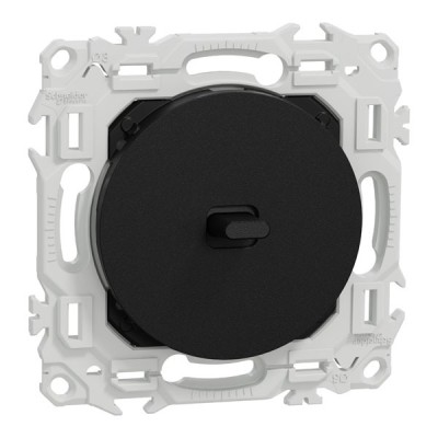 Schneider Odace - va-et-vient ou poussoir à levier - 10AX - noir onyx - Réf : S940203