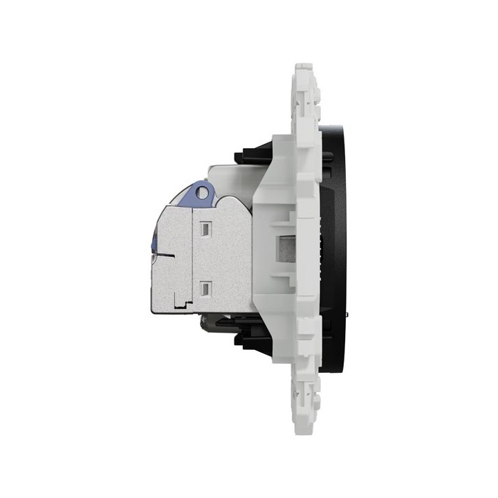 Schneider Odace - prise mixte RJ45 Cat.6 STP + TV - noir onyx - Réf : S940141