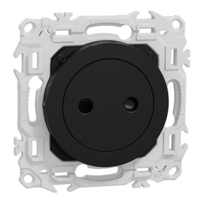 Schneider Odace - prise 2P affleurante - bornes automatiques - noir onyx - Réf : S940033