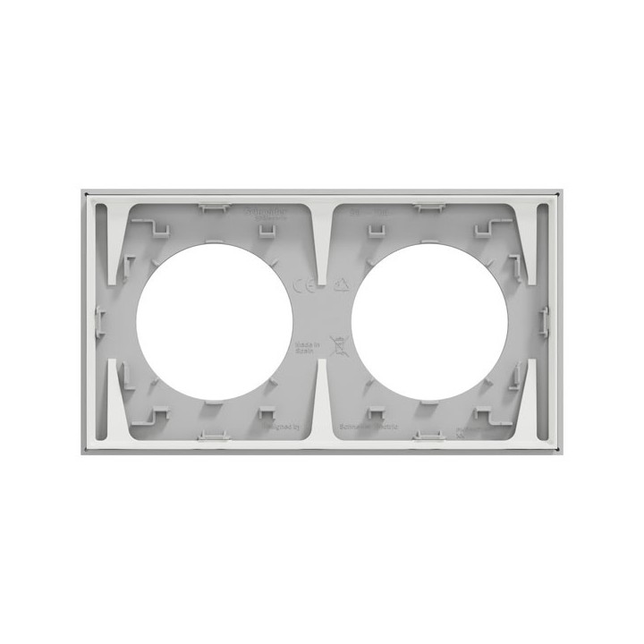 Schneider Odace - plaque de finition 2 postes - couleur Gris galet - Réf : S901704
