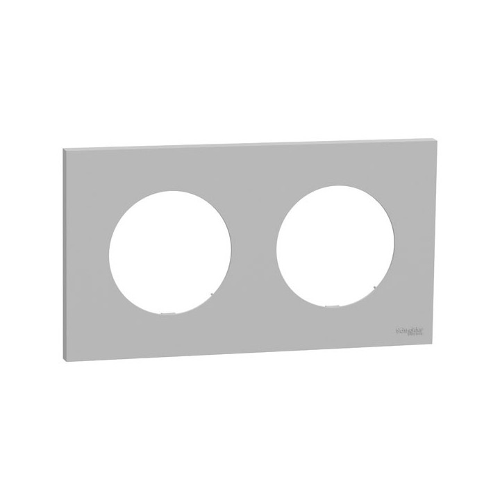 Schneider Odace - plaque de finition 2 postes - couleur Gris galet - Réf : S901704