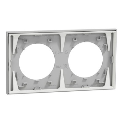 Schneider Odace - plaque de finition 2 postes - couleur Gris galet - Réf : S901704