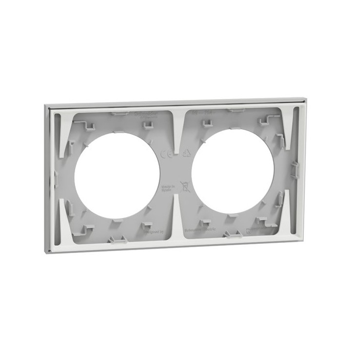 Schneider Odace - plaque de finition 2 postes - couleur Gris galet - Réf : S901704