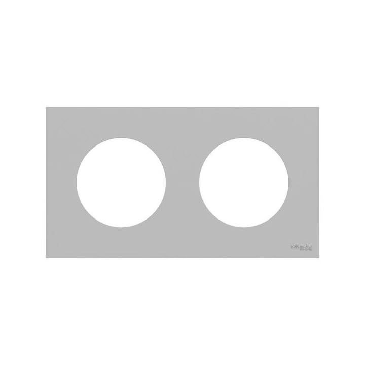 Schneider Odace - plaque de finition 2 postes - couleur Gris galet - Réf : S901704