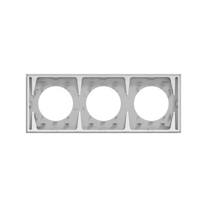 Schneider Odace - plaque de finition 3 postes - couleur Gris galet - Réf : S901706