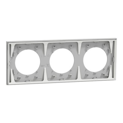 Schneider Odace - plaque de finition 3 postes - couleur Gris galet - Réf : S901706