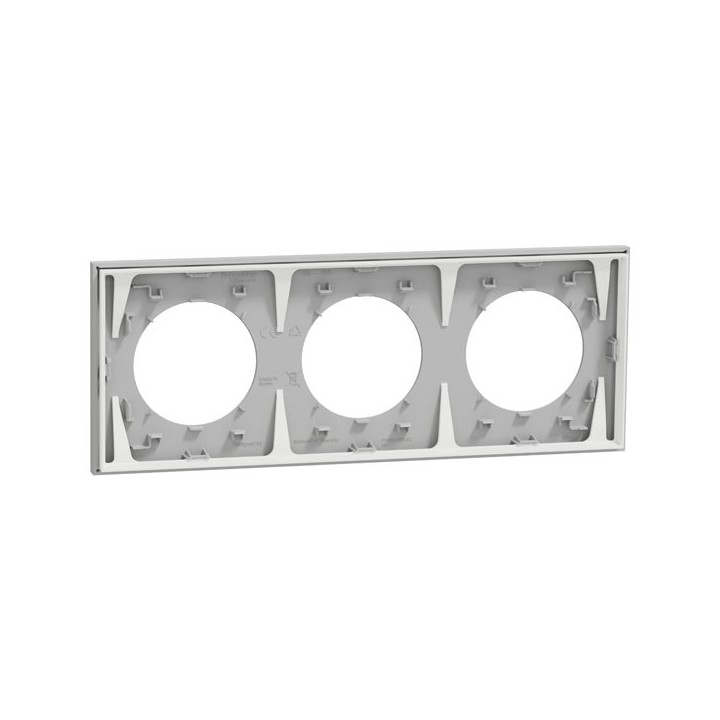 Schneider Odace - plaque de finition 3 postes - couleur Gris galet - Réf : S901706