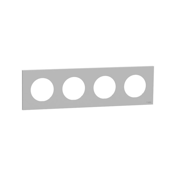 Schneider Odace - plaque de finition 4 postes - couleur Gris galet - Réf : S901708