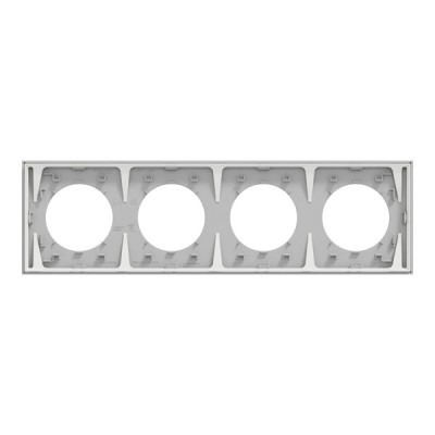 Schneider Odace - plaque de finition 4 postes - couleur Gris galet - Réf : S901708