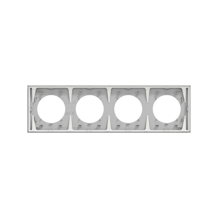 Schneider Odace - plaque de finition 4 postes - couleur Gris galet - Réf : S901708