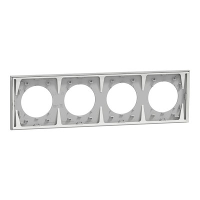 Schneider Odace - plaque de finition 4 postes - couleur Gris galet - Réf : S901708