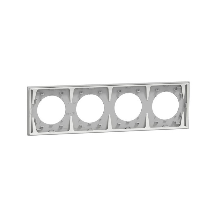 Schneider Odace - plaque de finition 4 postes - couleur Gris galet - Réf : S901708