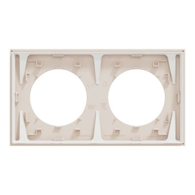 Schneider Odace - plaque de finition 2 postes - couleur Beige sable - Réf : S902704