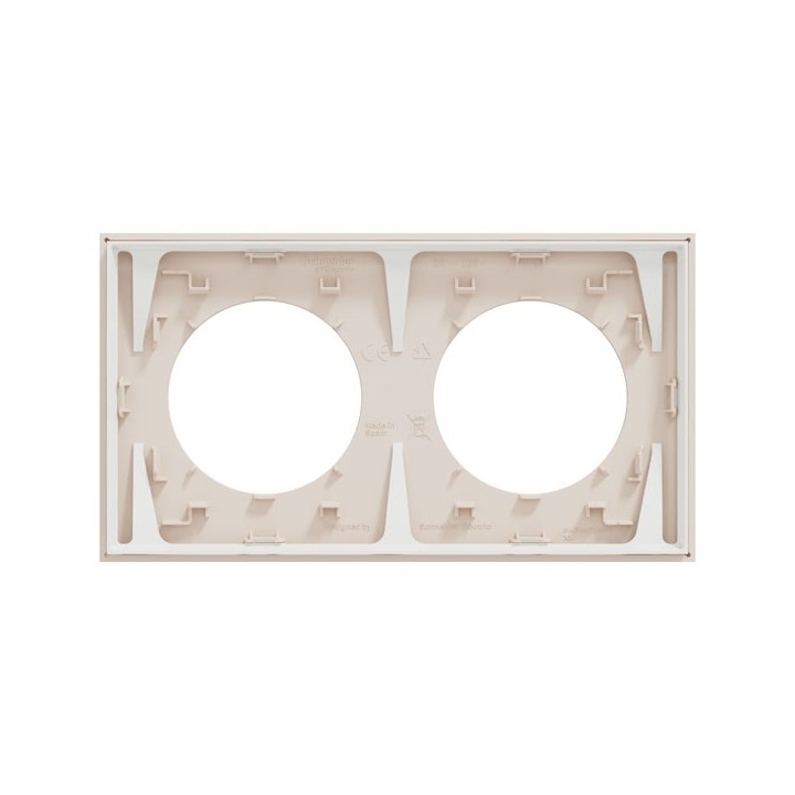 Schneider Odace - plaque de finition 2 postes - couleur Beige sable - Réf : S902704