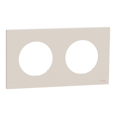 Schneider Odace - plaque de finition 2 postes - couleur Beige sable - Réf : S902704
