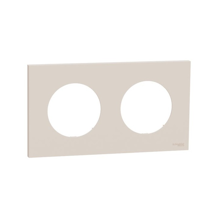 Schneider Odace - plaque de finition 2 postes - couleur Beige sable - Réf : S902704
