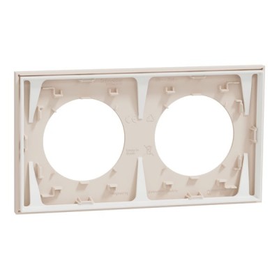 Schneider Odace - plaque de finition 2 postes - couleur Beige sable - Réf : S902704