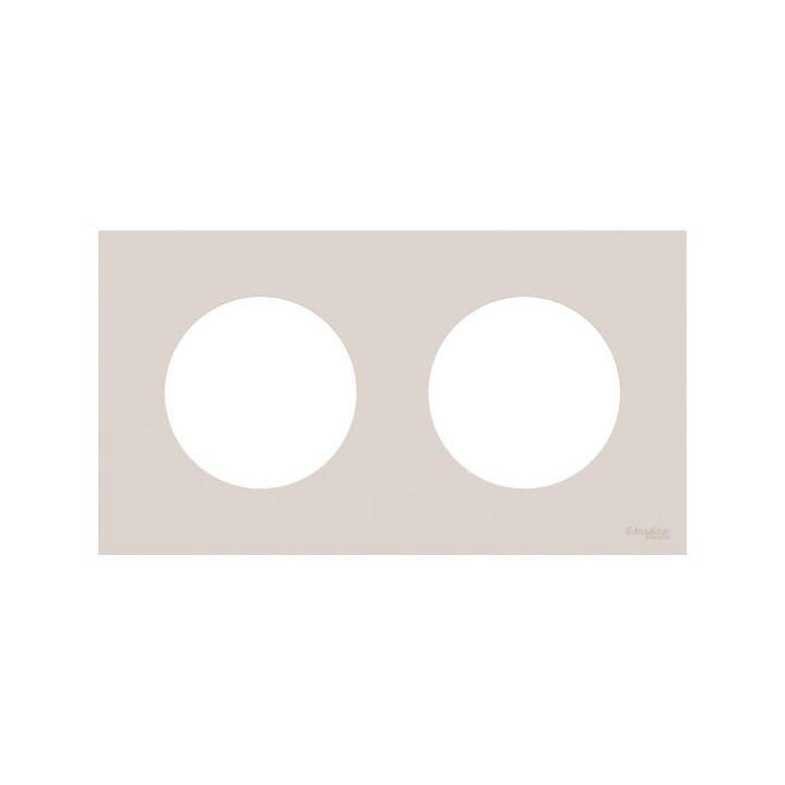 Schneider Odace - plaque de finition 2 postes - couleur Beige sable - Réf : S902704
