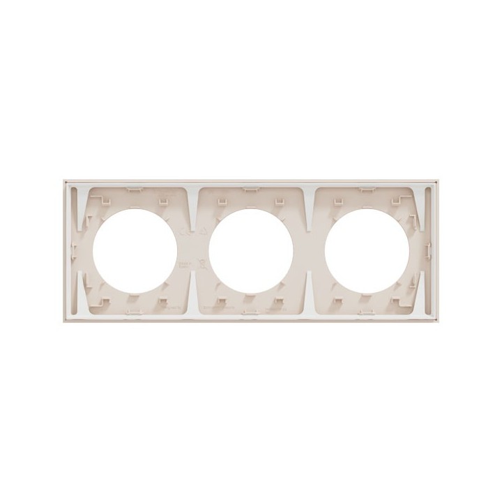 Schneider Odace - plaque de finition 3 postes - couleur Beige sable - Réf : S902706