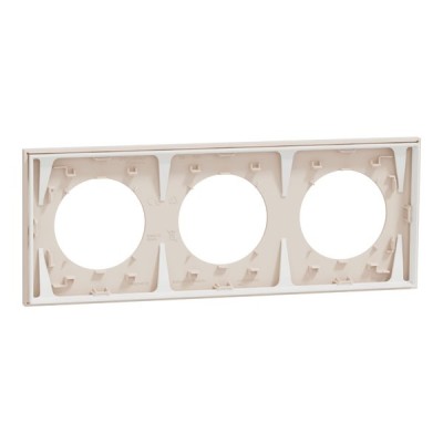 Schneider Odace - plaque de finition 3 postes - couleur Beige sable - Réf : S902706