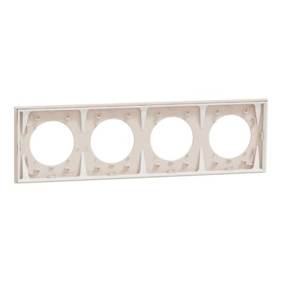 Schneider Odace - plaque de finition 4 postes - couleur Beige sable - Réf : S902708