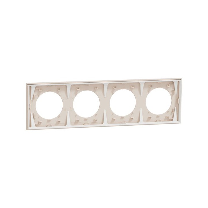 Schneider Odace - plaque de finition 4 postes - couleur Beige sable - Réf : S902708