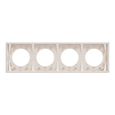 Schneider Odace - plaque de finition 4 postes - couleur Beige sable - Réf : S902708