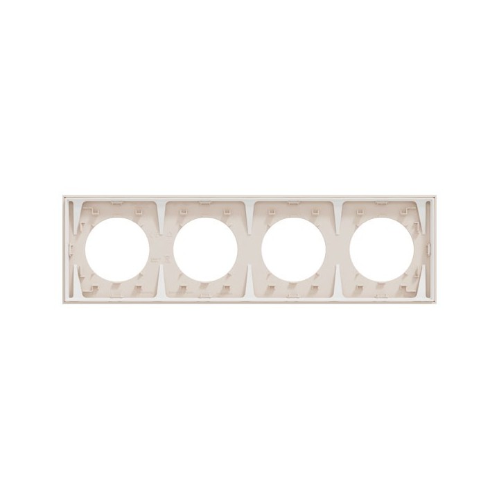 Schneider Odace - plaque de finition 4 postes - couleur Beige sable - Réf : S902708