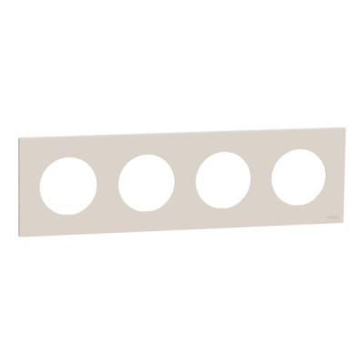 Schneider Odace - plaque de finition 4 postes - couleur Beige sable - Réf : S902708