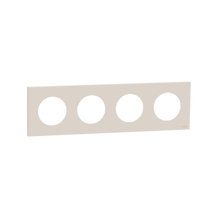 Schneider Odace - plaque de finition 4 postes - couleur Beige sable - Réf : S902708