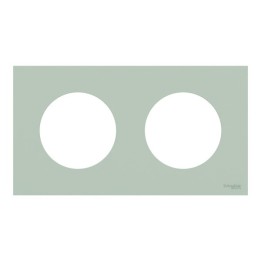 Schneider Odace - plaque de finition 2 postes - couleur Vert jade - Réf : S903704