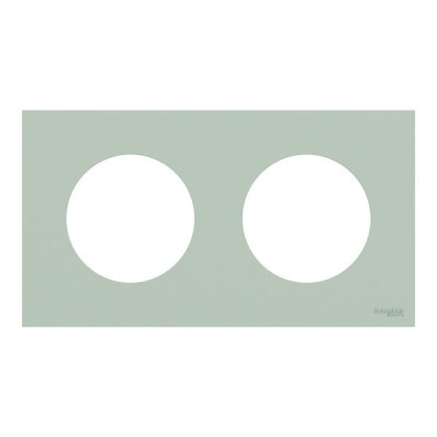 Schneider Odace - plaque de finition 2 postes - couleur Vert jade - Réf : S903704