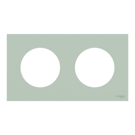 Schneider Odace - plaque de finition 2 postes - couleur Vert jade - Réf : S903704