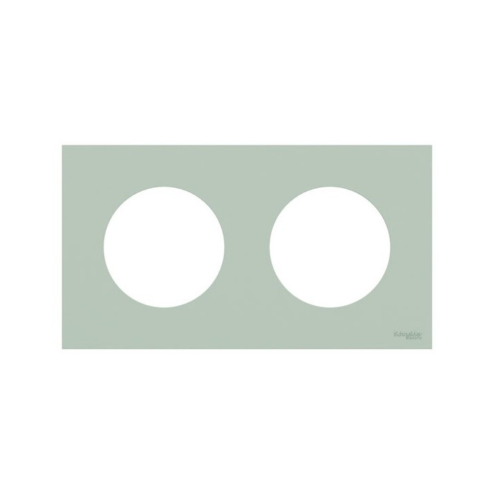 Schneider Odace - plaque de finition 2 postes - couleur Vert jade - Réf : S903704