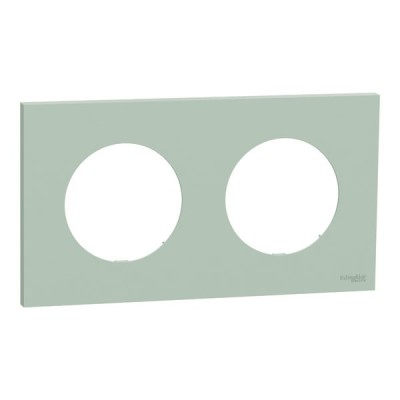 Schneider Odace - plaque de finition 2 postes - couleur Vert jade - Réf : S903704