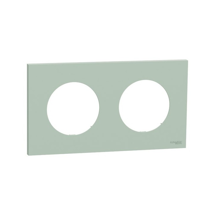 Schneider Odace - plaque de finition 2 postes - couleur Vert jade - Réf : S903704