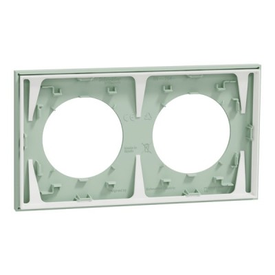 Schneider Odace - plaque de finition 2 postes - couleur Vert jade - Réf : S903704