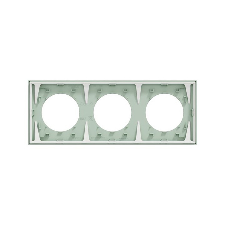 Schneider Odace - plaque de finition 3 postes - couleur Vert jade - Réf : S903706