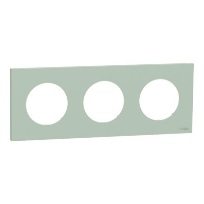 Schneider Odace - plaque de finition 3 postes - couleur Vert jade - Réf : S903706