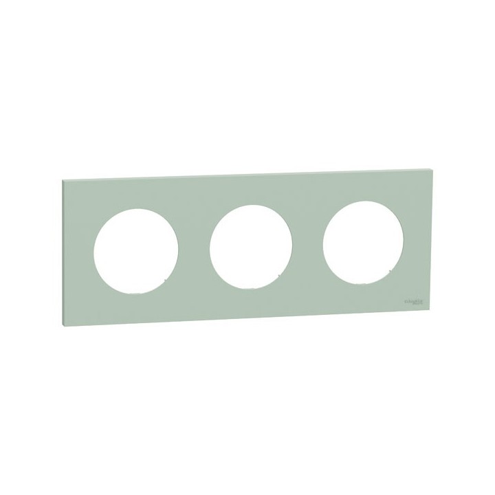 Schneider Odace - plaque de finition 3 postes - couleur Vert jade - Réf : S903706
